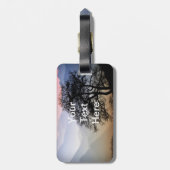 リッジの青いパークウェイからの煙山の日没 ラゲッジタグ (裏面縦)