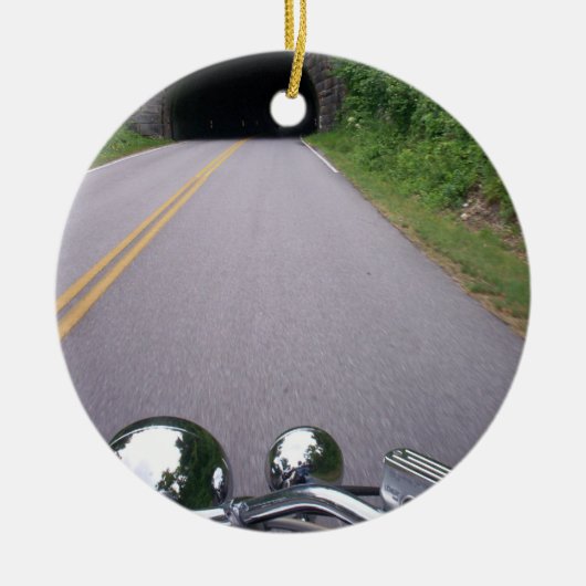 リッジの青いパークウェイの景色のルート セラミックオーナメント (正面)
