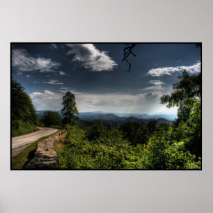 リッジの青いパークウェイHDR ポスター