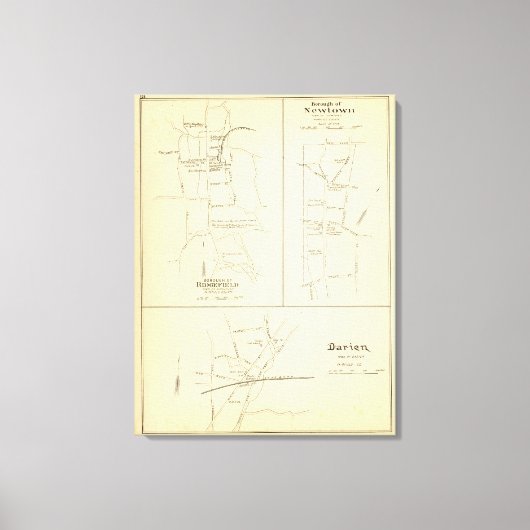 リッジフィールド、ニュートン、ダリエン キャンバスプリント (正面)