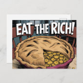 リッチな漫画本に金ゴールド食べコインが詰まったパイ ポストカード (正面/裏面)