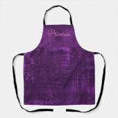 リッチアメジストパープルベルベットサテンテクスチャード エプロン (正面)
