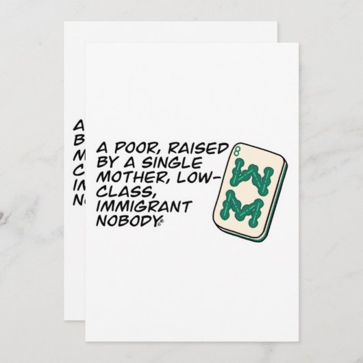 リッチア熱狂するシアンマージャンシーン引用文クラシック 招待状 (正面/裏面)