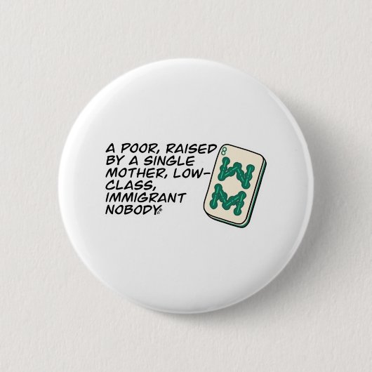 リッチア熱狂するシアンマージャンシーン引用文クラシック 缶バッジ (正面)