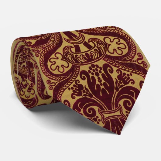 リッチイタリアンブルゴーニュ金ゴールドルネッサンス ネクタイ (ロール)