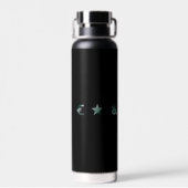 リッチウォーターボトルトレンド抽象芸術アートブラックグリーン ウォーターボトル (背面)