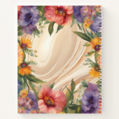 リッチウォーター色のフローラ縁どハードカバー ノートブック (裏面)