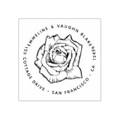 リッチエレガントバラブロッサム差出人住所植物学 ラバースタンプ (インプリント)