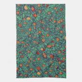 リッチオーチャード：ヴィンテージツリーパターン。 キッチンタオル (縦)