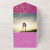 リッチカラーと金ゴールド結婚の オールインワン招待状 (外側)