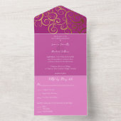 リッチカラーと金ゴールド結婚の オールインワン招待状 (内側)