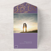 リッチカラーと金ゴールド結婚の オールインワン招待状 (外側)