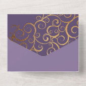 リッチカラーと金ゴールド結婚の オールインワン招待状 (裏面)