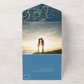 リッチカラーと金ゴールド結婚の オールインワン招待状 (外側)