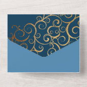 リッチカラーと金ゴールド結婚の オールインワン招待状 (裏面)