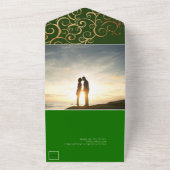 リッチカラーと金ゴールド結婚の オールインワン招待状 (外側)