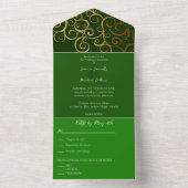 リッチカラーと金ゴールド結婚の オールインワン招待状 (内側)