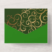 リッチカラーと金ゴールド結婚の オールインワン招待状 (裏面)