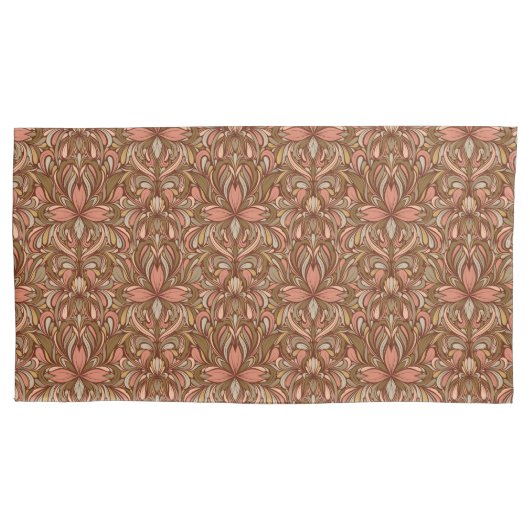 リッチクレイアールヌーボーフローラキングピローケース 枕カバー (正面)