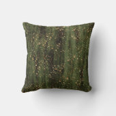リッチグリーンと金ゴールド抽象芸術の輝きパターン クッション (裏面)