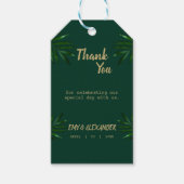 リッチグリーンゴールデン結婚ズテーマ ギフトタグ (正面)
