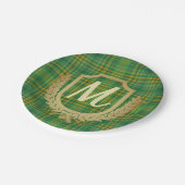 リッチグリーンタータンチェック（プレイド）カスタム ペーパープレート (アングル)