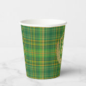 リッチグリーンタータンチェック（格子状）カスタム 紙コップ (右)