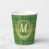 リッチグリーンタータンチェック（格子状）カスタム 紙コップ (正面)