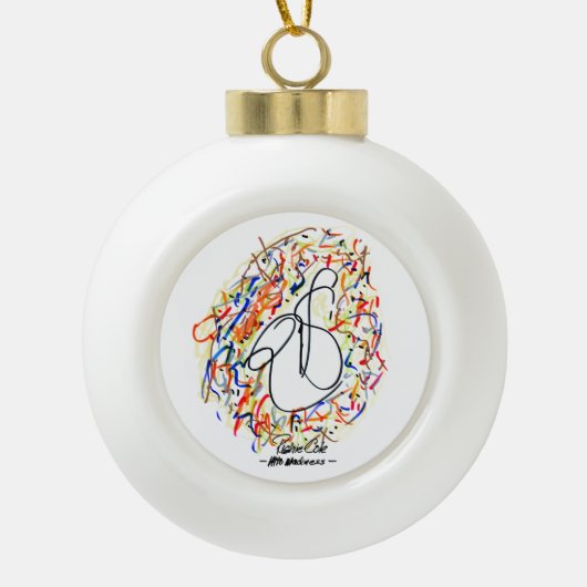 リッチコールオリジナルサックスアートオーナメント セラミックボールオーナメント (正面)