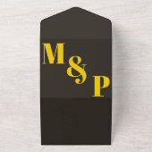 リッチゴールデン結婚インブラックテーマ オールインワン招待状 (外側)