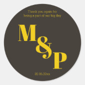 リッチゴールデン結婚インブラックテーマ ラウンドシール (正面)