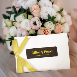 リッチゴールデン結婚インブラックテーマ ラベル