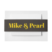 リッチゴールデン結婚インブラックテーマ 招待状ベリーバンド (正面例)