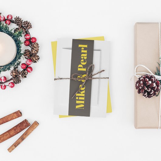 リッチゴールデン結婚インブラックテーマ 招待状ベリーバンド