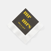 リッチゴールデン結婚インブラックテーマ 縁ありカクテルナプキン (角)