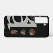 リッチサムスンケーストレンド抽象芸術ブラックパウダー SAMSUNG GALAXYケース (裏面横)