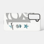 リッチサムスンケーストレンド抽象芸術ブルー海 SAMSUNG GALAXYケース (裏面横)