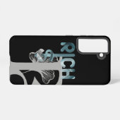 リッチサムスンケーストレンド抽象芸術ブルー海 SAMSUNG GALAXYケース (裏面横)