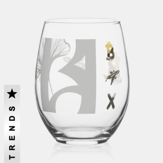 リッチステムレスワイングラス抽象芸術ブラック金ゴールド ステムなしワイングラス