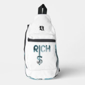 リッチスリングバッグトレンド抽象芸術ブルー海 スリングバッグ (正面)