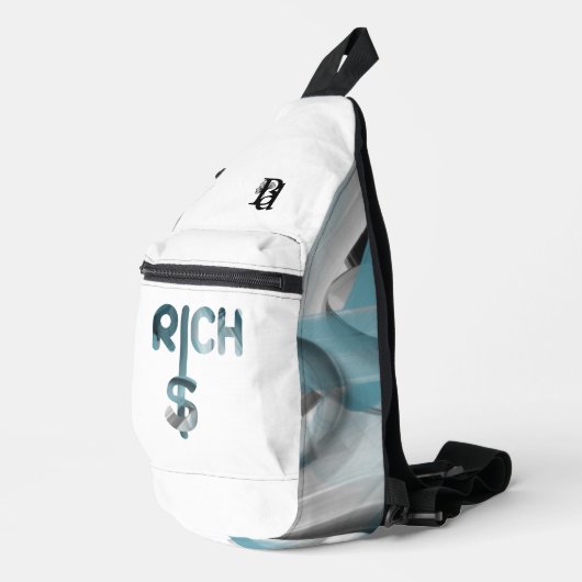 リッチスリングバッグトレンド抽象芸術ブルー海 スリングバッグ (右コーナー)