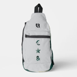 リッチスリングバッグトレンド抽象芸術白黒グリーン スリングバッグ