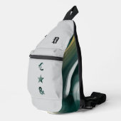 リッチスリングバッグトレンド抽象芸術白黒グリーン スリングバッグ (右コーナー)