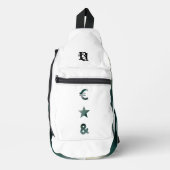 リッチスリングバッグトレンド抽象芸術白黒グリーン スリングバッグ (正面)