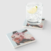 リッチズピンクピグ、ピンクピグアトランタ、ピグ ストーンコースター (横)