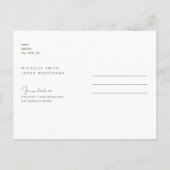 リッチセージ結婚式の日付を保存 ポストカード (裏面)