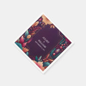 リッチソフトティール(緑がかった色)秋ジェムはっきりしたジュエルト結婚ーン スタンダードカクテルナプキン (角)