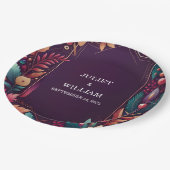 リッチソフトティール（緑がかった色）秋ジェムはっきりしたジュエルト結婚ーン ペーパープレート (アングル)