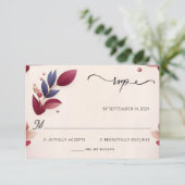 リッチソフトティール(緑がかった色)秋ジェムはっきりしたジュエルト結婚ーン 出欠カード (スタンド正面)