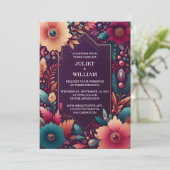 リッチソフトティール(緑がかった色)秋ジェムはっきりしたジュエルト結婚ーン 招待状 (スタンド正面)